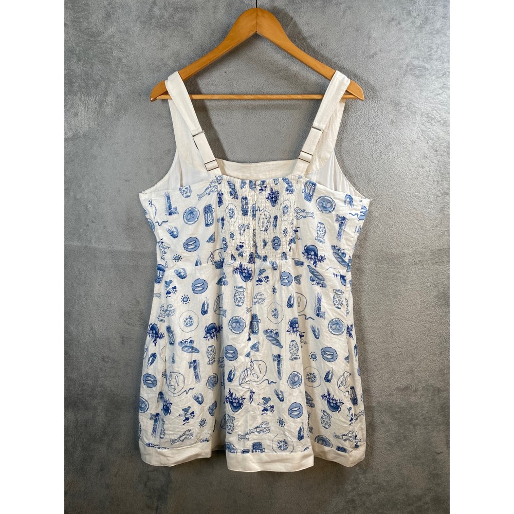 Abercrombie & Fitch Mini Dress Womens XXL Linen Blend Coastal Preppy Nautical - Picture 2 of 9